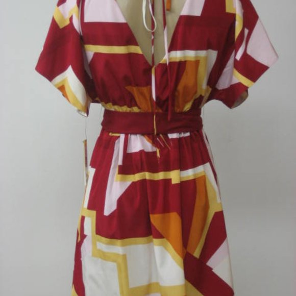 ALICE + OLIVIA Silk Double V Neck Mini Dress Small - Picture 5 of 6